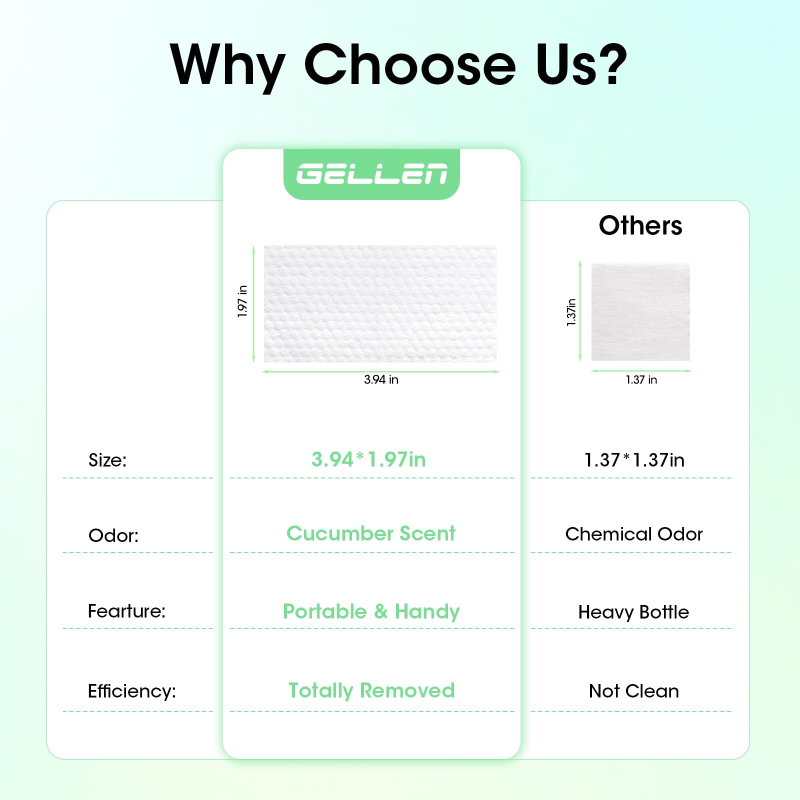 GELLEN wipe in hand removing polish quickly for on-the-go convenience