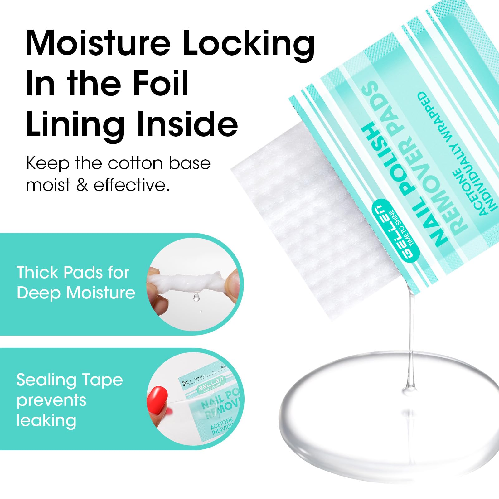 GELLEN wipe removing gel polish illustrating efficient, reduced scraping