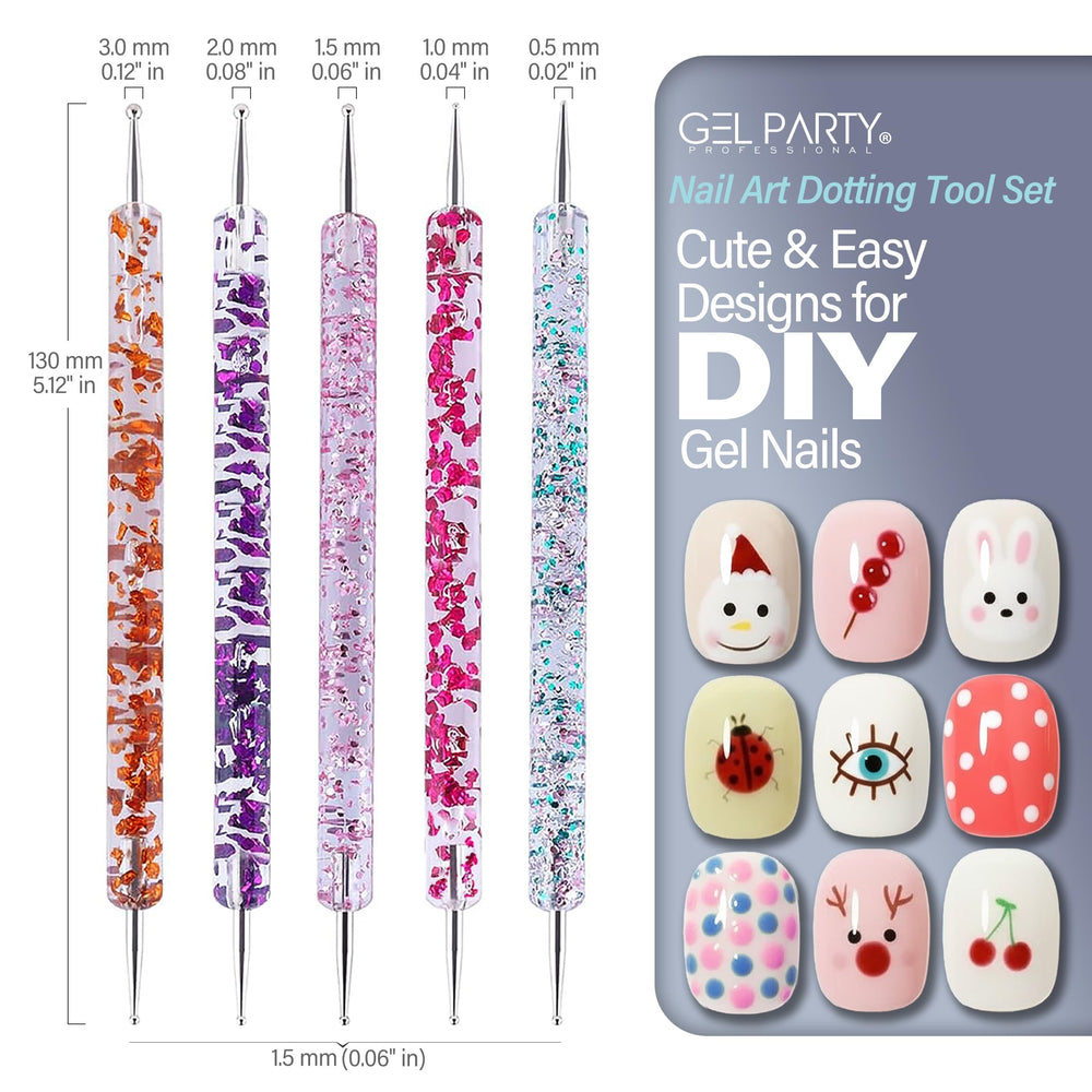 GEL PARTY synthetic bristles detail showing fine tips for precise designs benefit