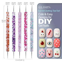 GEL PARTY synthetic bristles detail showing fine tips for precise designs benefit