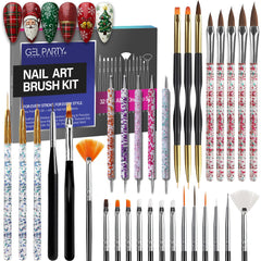 GEL PARTY front packaging showing full 32-piece kit and case benefit organization