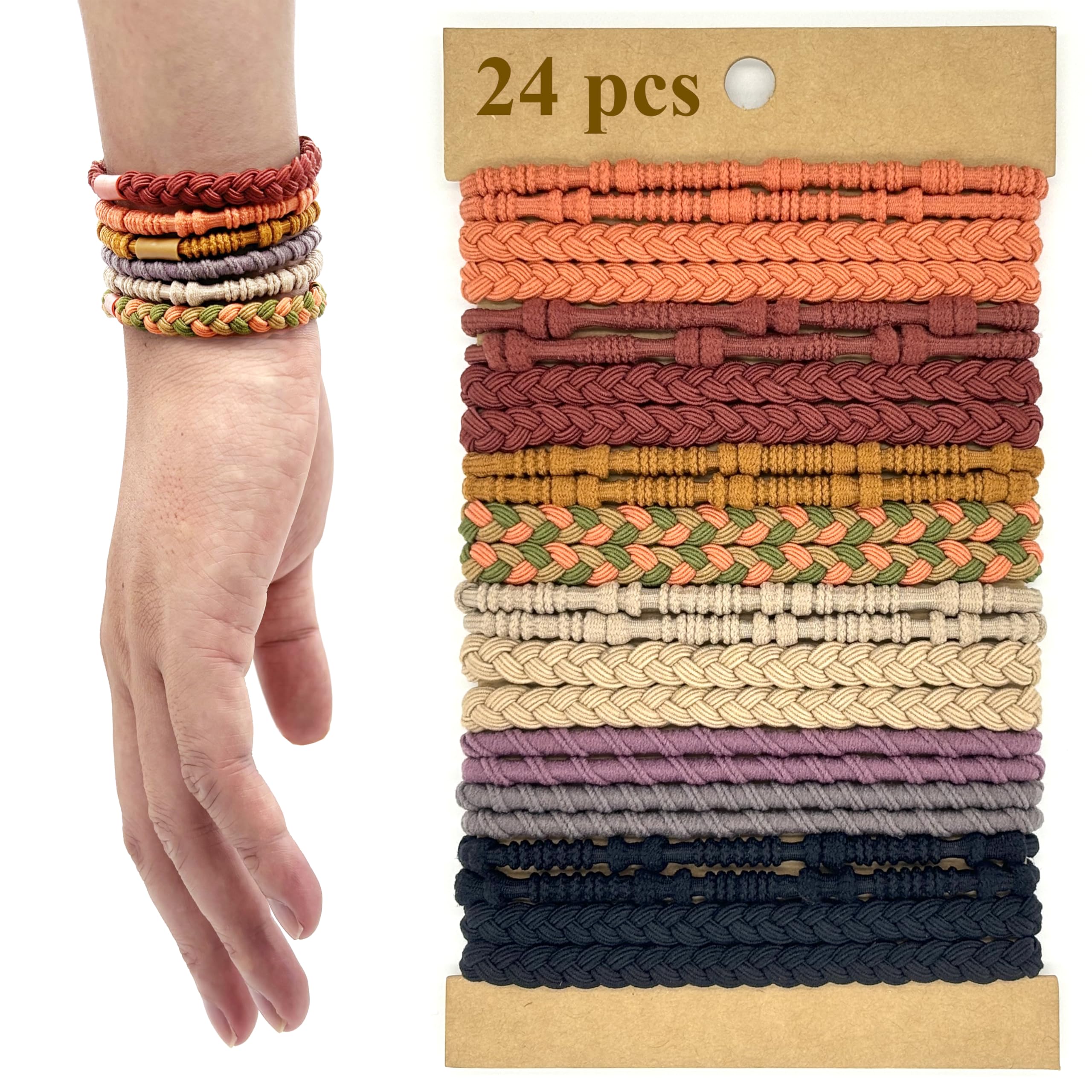 GEMGIMY front pack showing 24 hair ties and assortment benefits