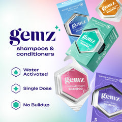 gemz creamy lather in hands demonstrating easy water activation