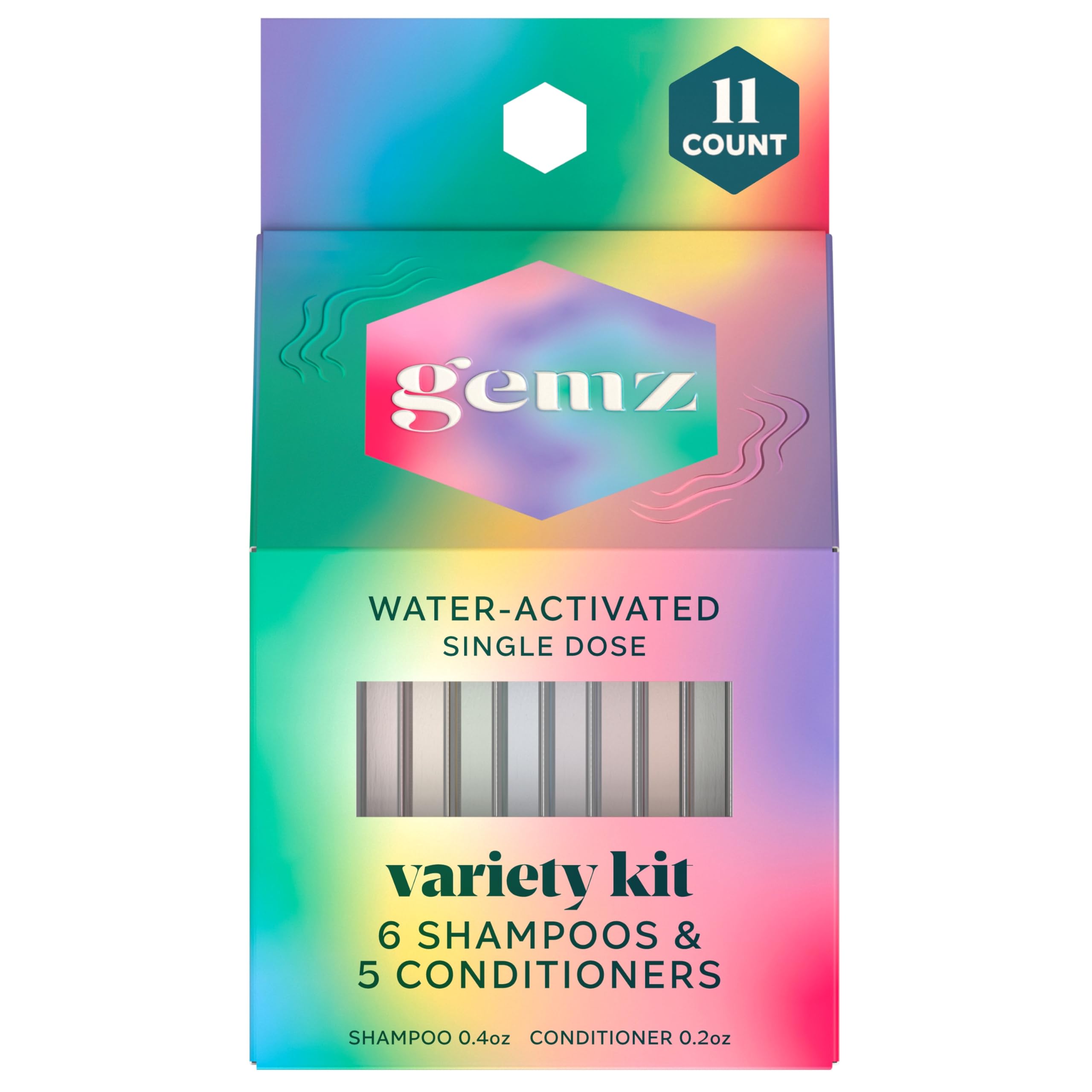 gemz front packaging showing full 11-count kit and travel convenience