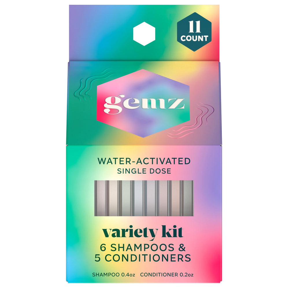 gemz front packaging showing full 11-count kit and travel convenience