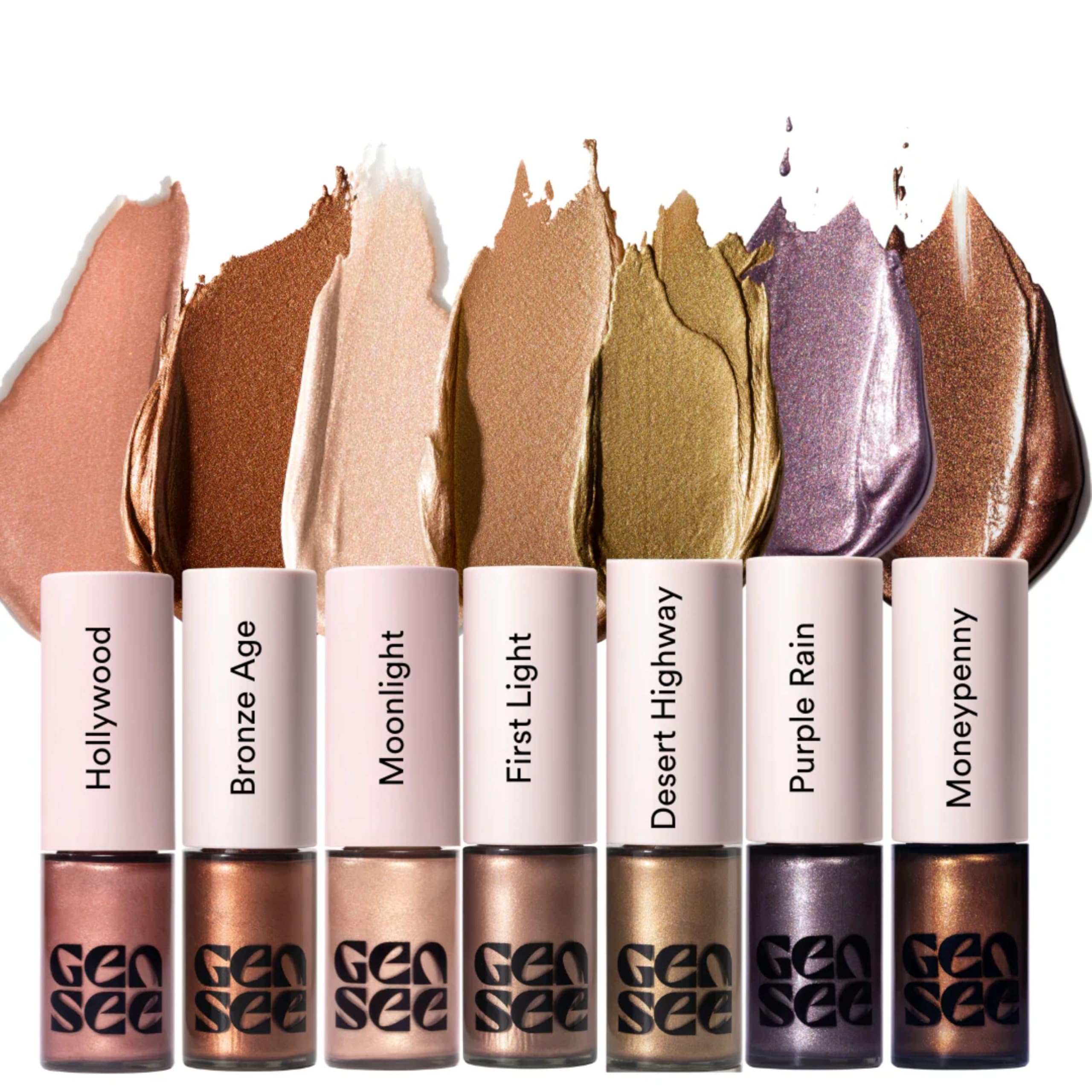 GEN SEE product used on cheek and lips for multi-use luminous highlight