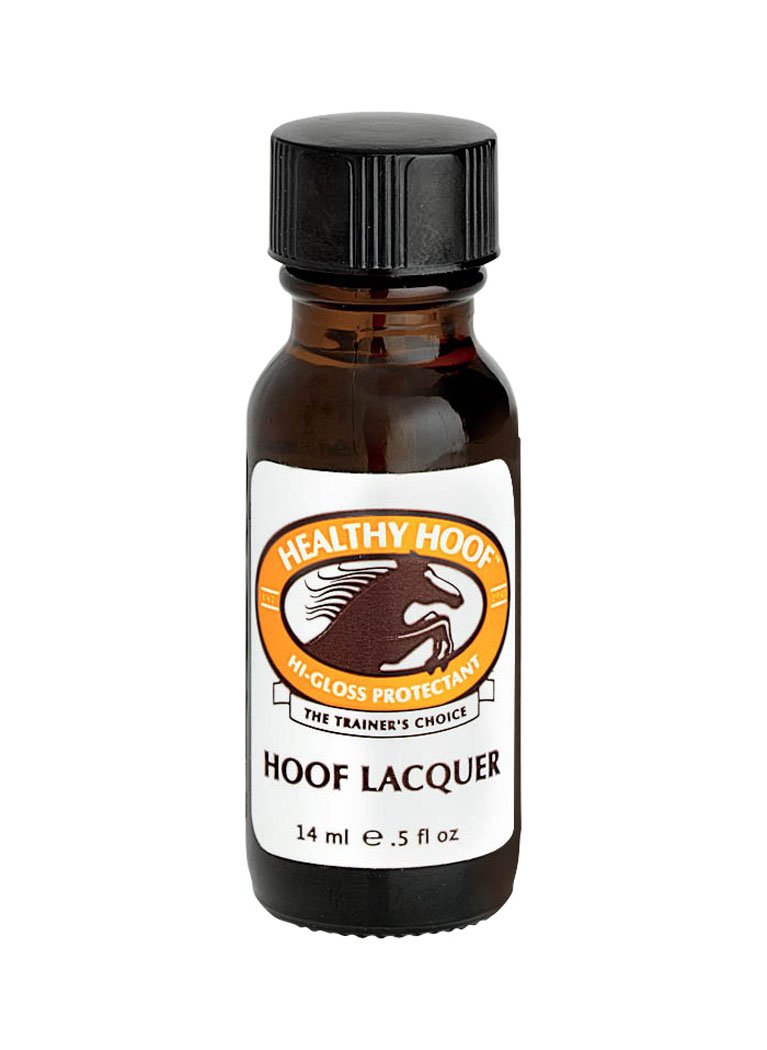 Gena Healthy Hoof front bottle showing label and high-gloss finish benefit