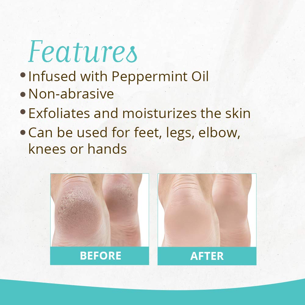 Gena applied to foot during massage, demonstrates exfoliating and smoothing benefit