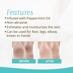 Gena applied to foot during massage, demonstrates exfoliating and smoothing benefit