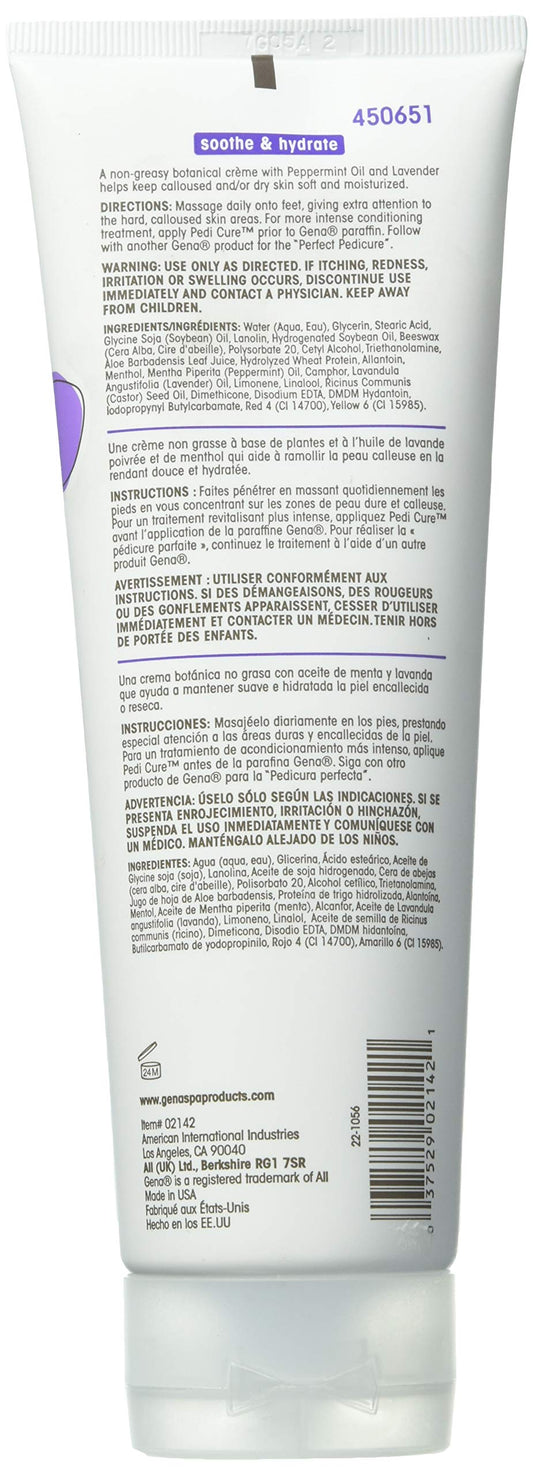 Gena Pedi Cure creamy texture close-up highlighting rich moisturizing benefits