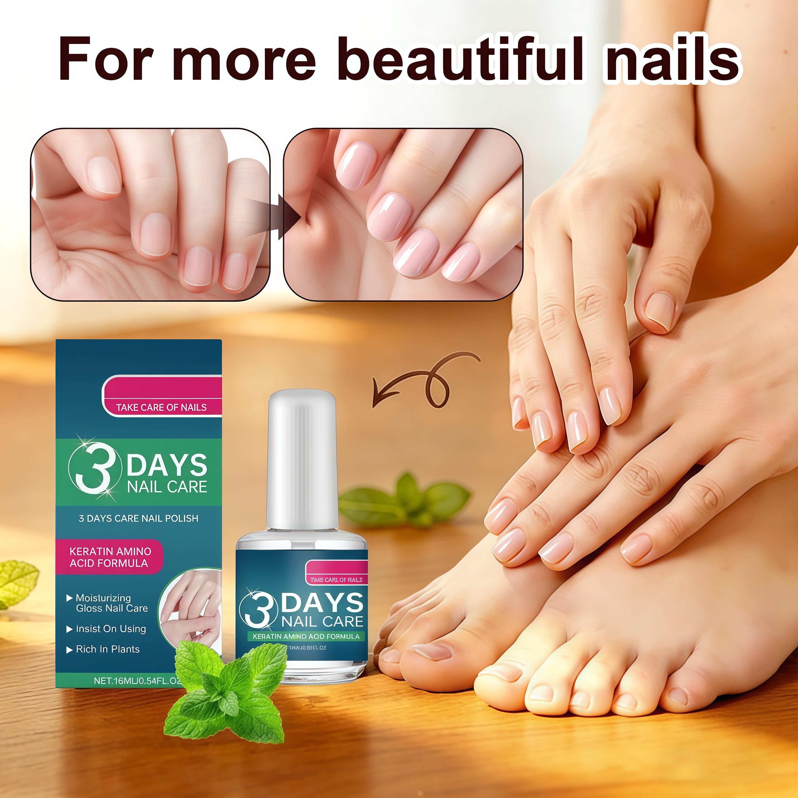 Generic 3 Days Nail Care Oil open cap with dropper illustrating precise, mess-free application