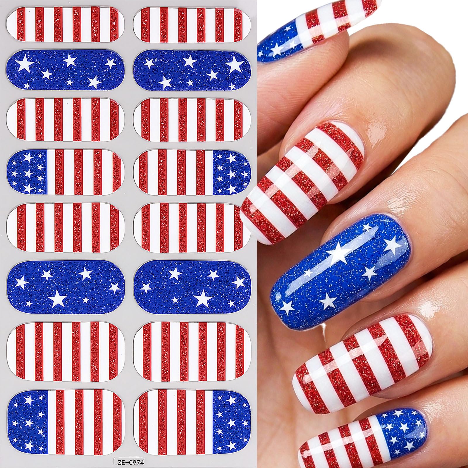 Generic brand applied on fingers showcasing instant festive manicure benefit