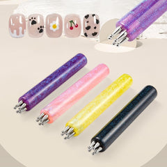 Generic 5 petal dotting pen placing rhinestone to show accurate gem alignment benefit