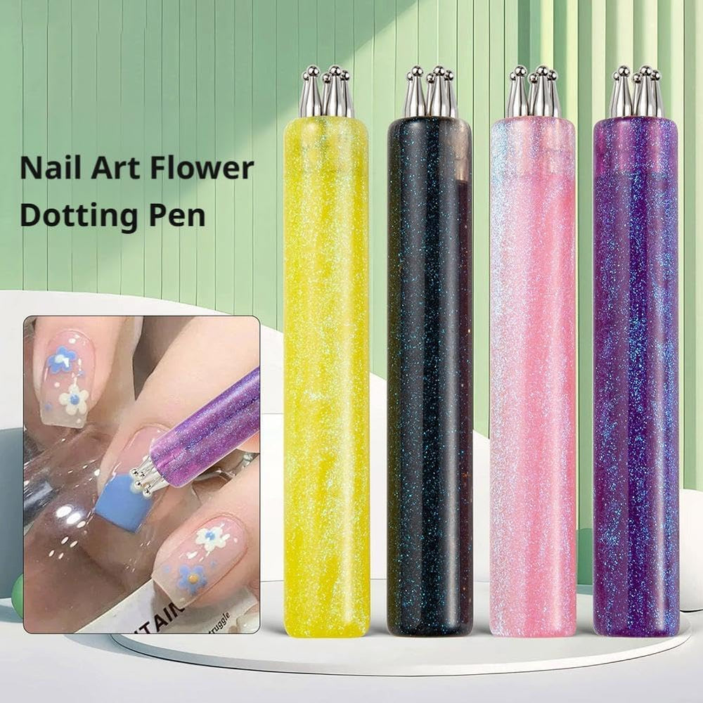 Generic close-up of five 1.8mm petal tips demonstrating smooth metal finish for consistent dotting