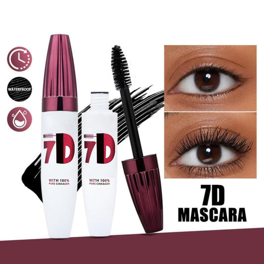 Generic 7D mascara wand closeup showing tapered brush for precise application and enhanced volume