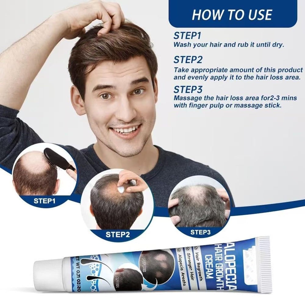 Generic alopecia cream size and scale tube next to everyday items for portability benefit
