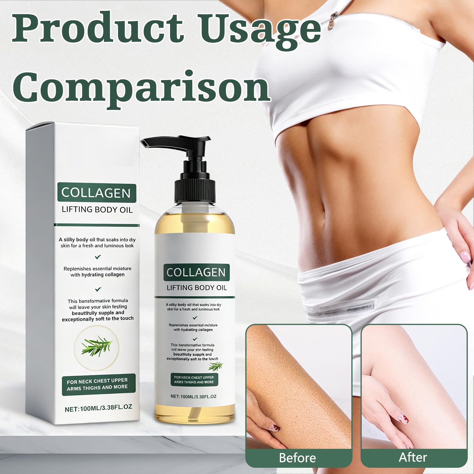Generic application on leg showing smooth absorption and hydration benefit