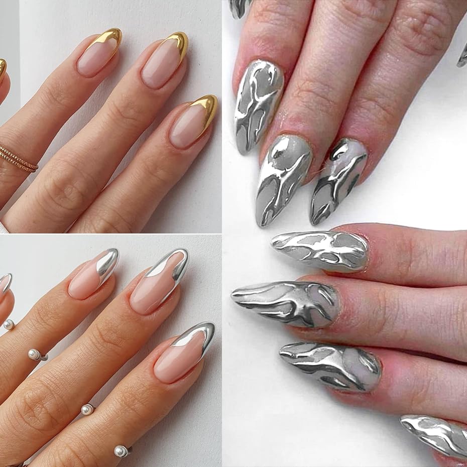 Generic applicator rubbing pigment on nail showing simple application benefit