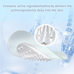 Generic brand patch applied under eye demonstrating painless application benefit