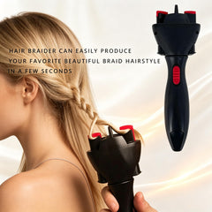 Generic automatic hair braider with box and accessories emphasizing ready-to-use portability