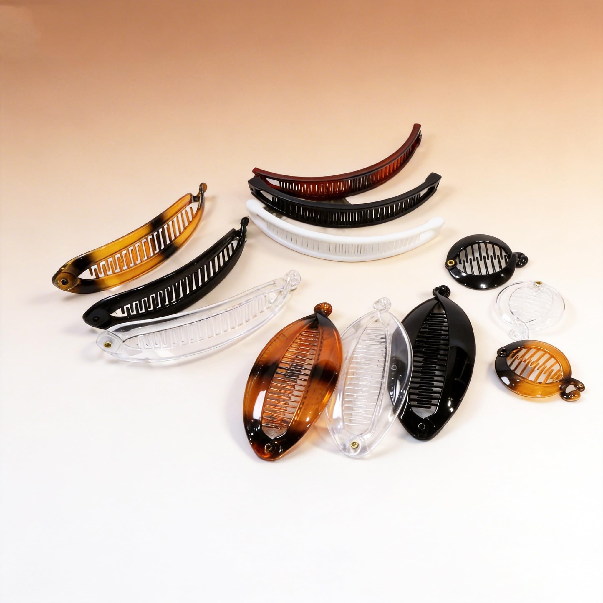 Generic spread of mixed-color clips highlighting style variety