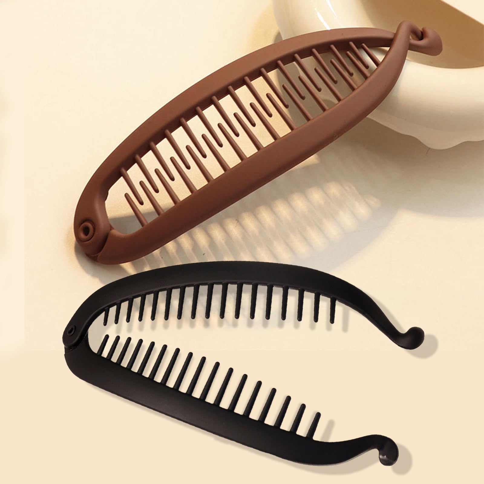 Generic banana clip front view showing sleek matte finish and easy grip
