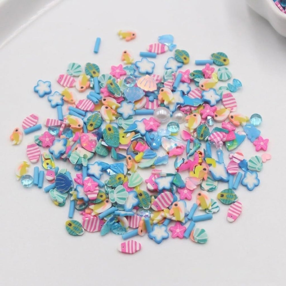 generic brand nail art application using blue slices for precise decorative benefit
