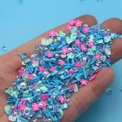 generic brand size comparison of blue slices next to ruler showing scale and quantity