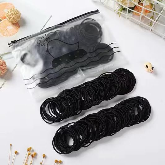 Generic bundled hair ties in travel pouch, portable and organized