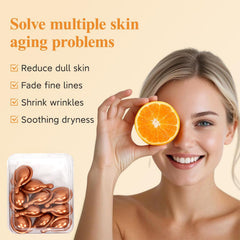 Generic hand holding a capsule to show size and portability for travel and on-the-go skincare