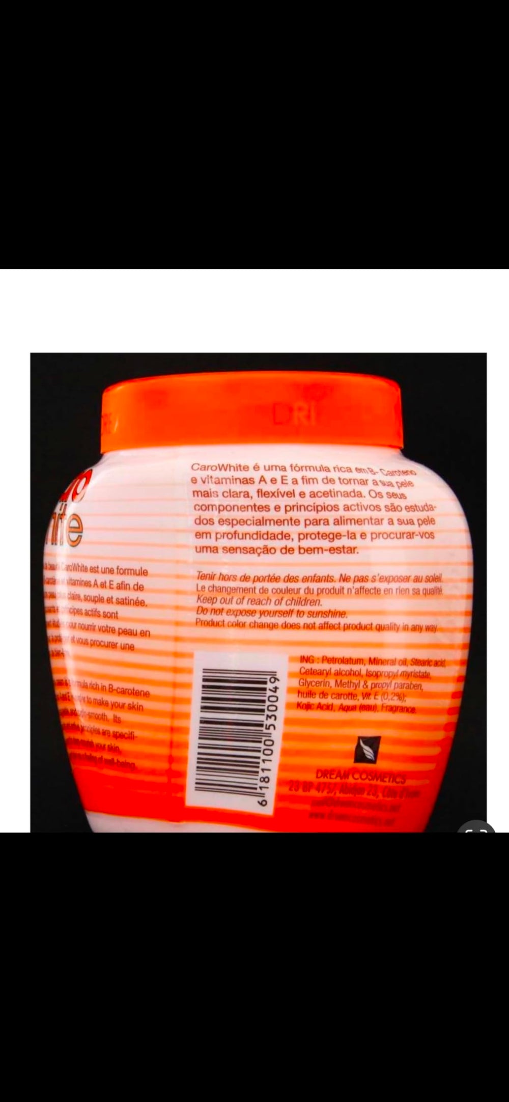 Generic Carowhite cream texture close-up illustrating fast-absorbing hydration