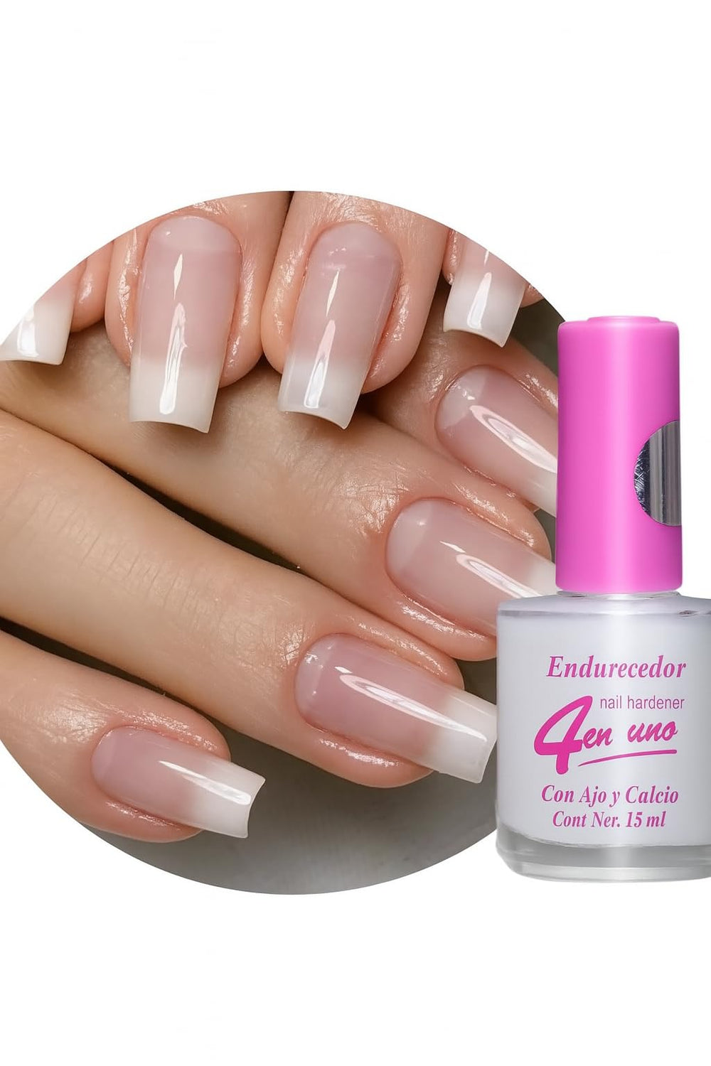 Generic clear coat on nail swatch, showing glossy finish and strengthened look