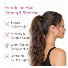 Generic close-up of elastic texture, gentle smooth surface protects hair