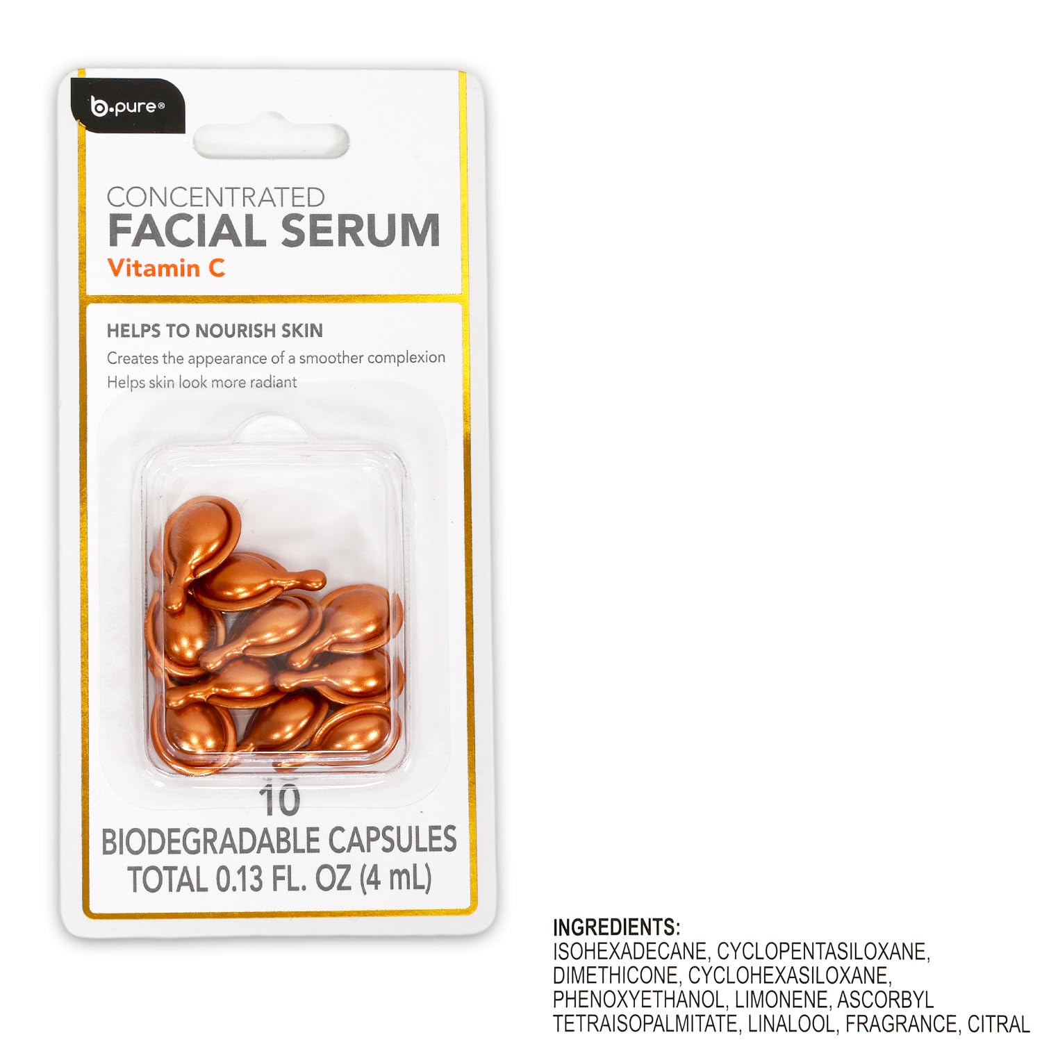 Generic close-up of a single capsule and serum texture highlighting concentrated formulation and smooth spread