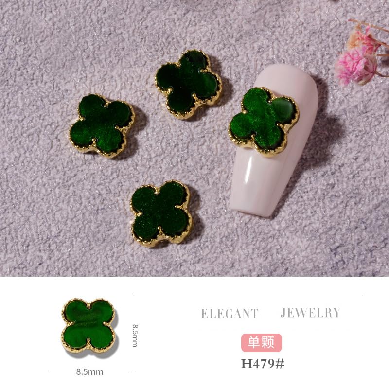 Generic close-up of clover charm texture and rhinestones showing fine detail and durable finish