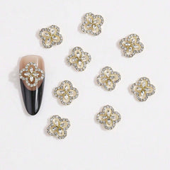 Generic hand wearing clover charms in a manicure showing Generic glamorous effect