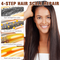 Generic collagen hair mask collagen molecule graphic illustrating strengthened hair fibers