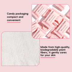 Generic compressed towel tablets held in hand to show coin-sized portability and convenience