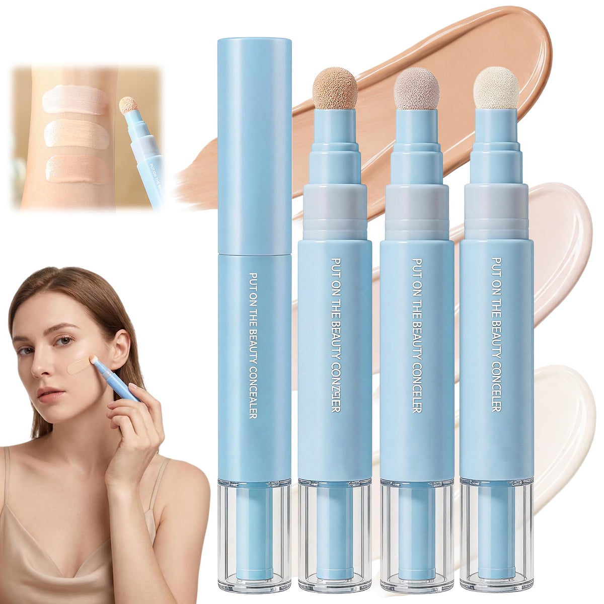 Generic concealer pen front packaging showing product and coverage promise