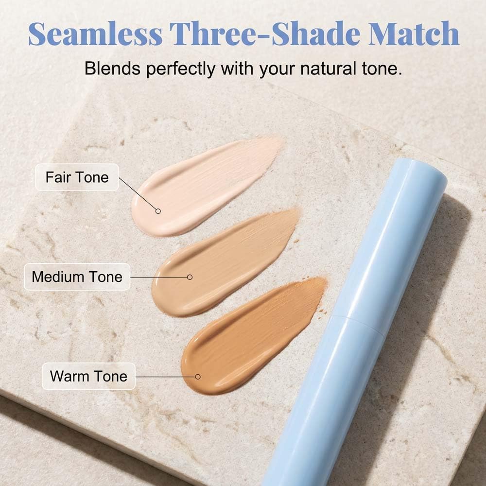 Generic concealer pen texture swatches demonstrating blendable hydrating finish