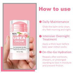 Generic cream stick label detail listing urea and salicylic acid benefits