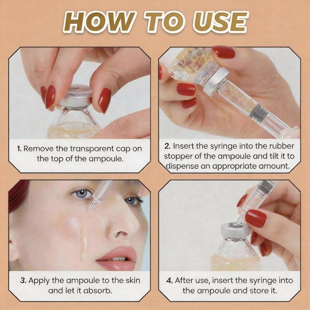 Generic Deep Collagen ampoule being applied to face showing lifting benefit