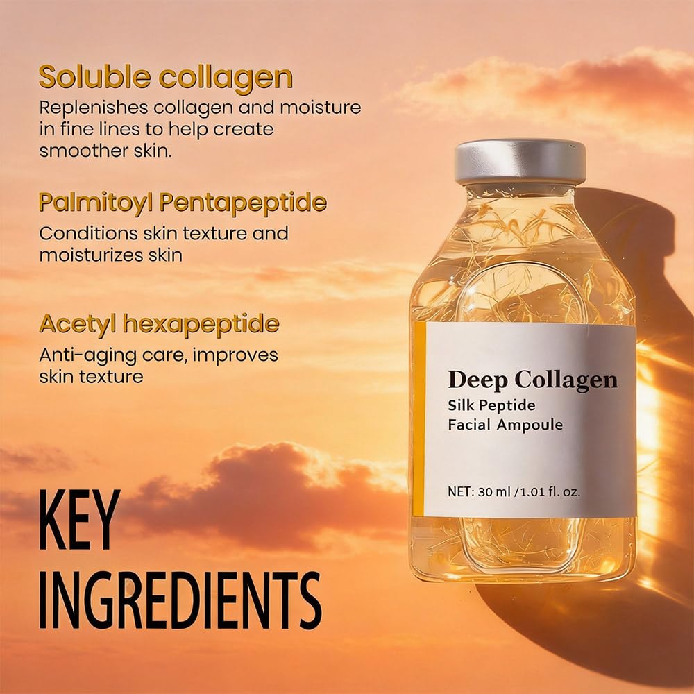 Generic Deep Collagen packaging label close-up showing ingredient clarity benefit