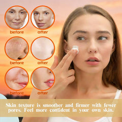 Generic Deep Collagen ampoule next to common objects showing portable size benefit