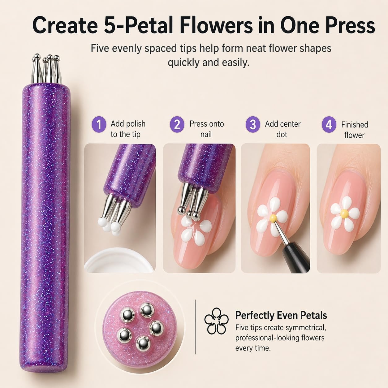 Generic macro of 1.8mm fine bead tip demonstrating precise dotting and small detail control