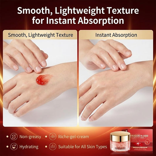 Generic Dragon Blood Cream open jar texture highlighting lightweight absorbency