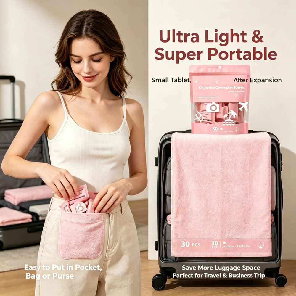 Generic expanded towel laid flat demonstrating full size and soft surface benefit