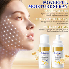 Generic brand misting on face demonstrating quick-absorbing hydration benefit