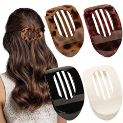 Generic flat hair clips front packaging showing set of four and styles