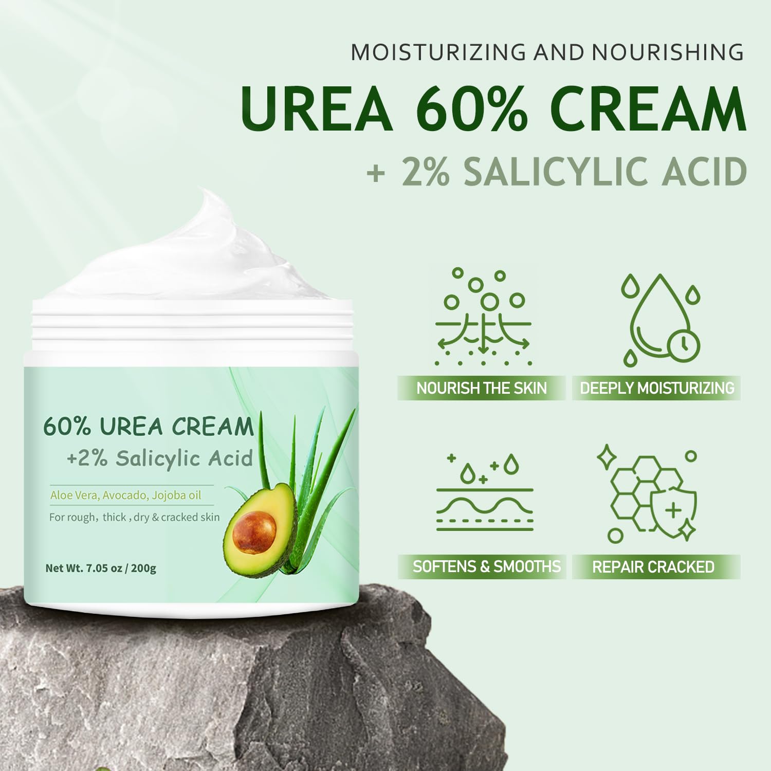 Generic brand cream texture close-up demonstrating fast absorption benefit